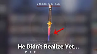 He unboxed a RARE "Fade" Knife [99%] but didn't realize it...