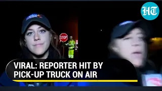 U.S reporter, live on TV, hit by pick-up truck, gets back up to continue reporting | Watch