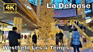 🇫🇷Paris,France Christmas Season 2021 - La Défense,Westfield Les 4 Temps 4K