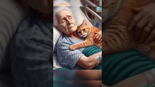 kind grandma and cute kitten 😺#cat #kindness#grandma #catlover