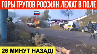 26 минут назад! Горы трупов россиян лежат в поле! Подбили колонну БМП россиян!