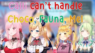 Calli Almost Die Because of Choco, Mel, Fauna ASMR!! USE EARPHONE!!!