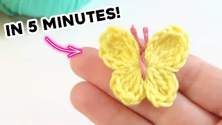 HOW TO CROCHET A BUTTERFLY ➜ Crochet these easy butterflies in seconds!