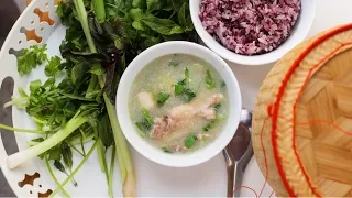 My Mom's Kua Laam (Hmong Herby Chicken rice soup)