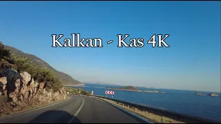 Kalkan to Kaş Drive 4K - Antalya Drive, Antalya Turkey [4k]