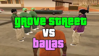 Ballas And Grove Street Families Provoking Each Other In San Andreas