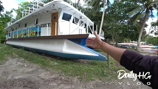 Houseboat trimaran boat building in Philippines. Panglao, Bohol.  Part 1.