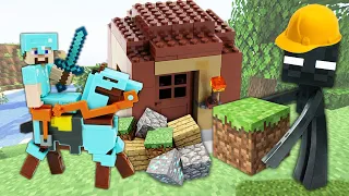 Майнкрафт видео сборник - Стив Minecraft Lego строит Дом и ищет Сокровища! - Игры битвы онлайн