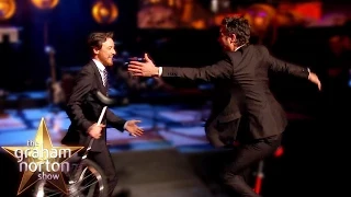 James McAvoy AND Mark Ruffalo Ride Unicycles Round the Studio - The Graham Norton Show