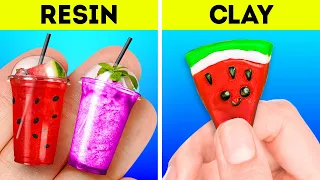 POLYMER CLAY VS. RESIN | Cute Mini Crafts And DIY Accessories