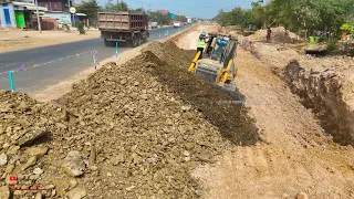 Wonderful Downstairs Trimming Stone Soils ​Installing Foundation​ National Road​ With Dozer Trucks