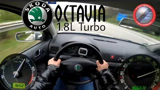 SKODA OCTAVIA 1.8L TURBO 150 HP AUTOMATIC POV DRIVE TEST ON GERMAN AUTOBAHN