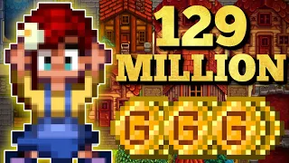 How I Made 129 Million Gold In Stardew Valley [ Billionaire Challenge ]