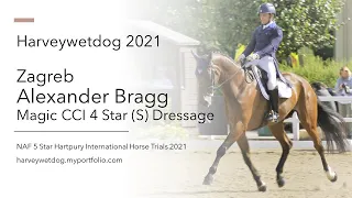 Alexander Bragg and Zagreb CCI 4* (S) Dressage; NAF 5 Star International Hartpury Horse Trials 2021