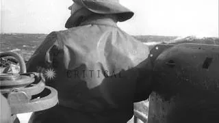 Views from aboard a German U-boat underway on the surface in World War I. HD Stock Footage