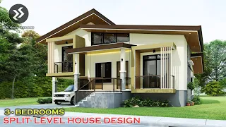 SPLIT LEVEL HOUSE DESIGN WITH 3 BEDROOMS | 11.5 x 12 meters | MODERN HOUSE DESIGN