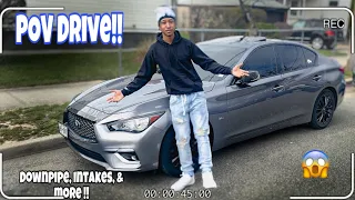 Modded Infiniti Q50 With Downpipes and Intakes Test Drive & Review !!! POV, Pulls, & High Speed !!