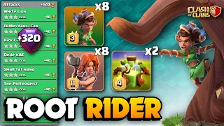 +320 OVERPOWER Spam Strategy🔴ROOT RIDER Spam With Overgrowth Spell🔴TH16 Attack Strategy🔴ClashOfClans