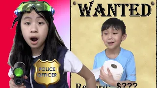 Pretend Play Police on Wanted Person Using Tricks