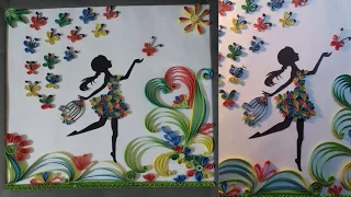 Paper Quilling/ Easy quilling girl /Paper quilling girl wall art/Home Decoration idea.