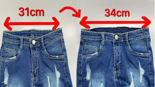 🌹 Nice Tips to increase the Size of Jeans / Increase the Size of Jeans undetected