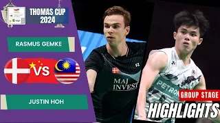 Rasmus Gemke (DEN) vs Justin Hoh (MAS) - Group Stage | Thomas Cup 2024