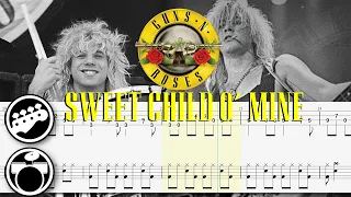 Guns N' Roses - Sweet Child O' Mine (Isolated Bass Tabs & Drum Tabs) By @ChamisBass