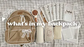 what's in my backpack 🧸🧺 ｡⁠*⁠♡ beige and minimalist ✧⁠*⁠。essentials～｡⁠☆high school diaries ep. 2 🎞️