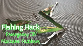 Fishing Hack # 10 | DIY Emergency Mackerel Feathers / Lures