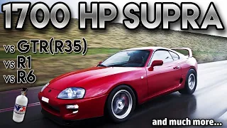 😈 SUPRA 1600+ street race vs R1 vs R6 vs GTR ▶ dyno🚀 à l’ancienne 🇧🇪✅