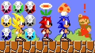 SMS Sonic in Super Mario Bros. 1 NES (Sonic Boll 1.9.3). ᴴᴰ