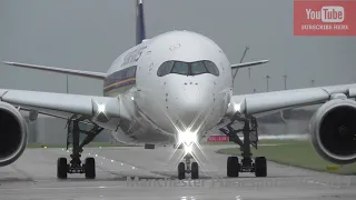 HD) Plane Spotting At Manchester Airport Close Up Spool Ups And Taking Off On Runway 23L On 06/09/19