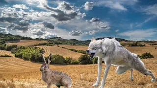 LONE HARE SURVIVES THE ATTACK OF THE WOLF PACK😱! AMAZING THINGS CAUGHT ON CAMERA|ANIMAL DOCUMENTARY
