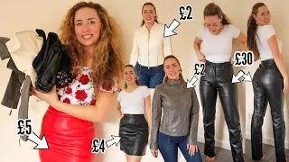 Charity Shop Haul - Amazing Leather Finds! Trousers, Skirts, Jackets and Dresses!