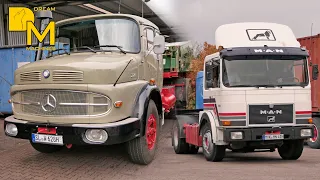 Big veteran truck meet historical harbor Scania Vabis MAN F8 Mercedes LP DREAM MACHINES