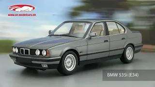 ck-modelcars-video: BMW 535i (E34) 1988 grau metallic Minichamps