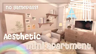 No gamepass Aesthetic Mini Apartment | 20k | Speedbuild & Tour | Roblox Bloxburg | Tapioca