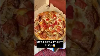 Get 4 pizza in just ₹130/- || Link in comments || Code: FLY333 #dominos #natunatu #shorts #youtube