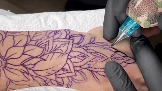 Hand tattoo Around in 2 hours | Time lapse