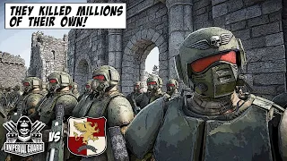 2 Million EMPIRE KNIGHTS charge IMPERIAL GUARD Defences! | Warhammer 40k  | MODDED UEBS2