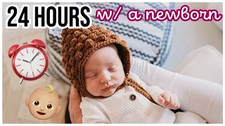 24 HOURS WITH A NEWBORN BABY!  DITL AT HOME WITH NEW BABY! @BriannaK