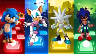 Baby Sonic vs Rouge the Bat vs Silver the Hedgehog vs Sonic Exe Tiles Hop EDM Rush!