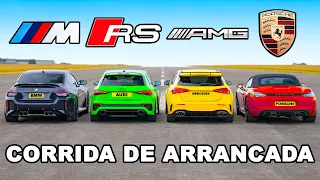 Novo BMW M2 vs RS3 vs AMG A45 S vs Boxster GTS: CORRIDA DE ARRANCADA