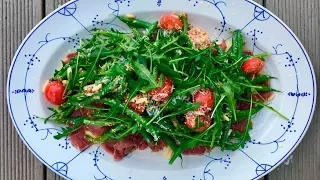 Carpaccio af kalv | Nyfortolket carpaccio med grønne bønner