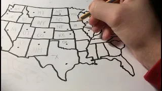 ASMR CZ šeptání, USA mapa kreslení/ Drawing Map of USA