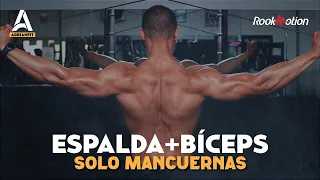 ESPALDA Y BICEPS ✅ Rutina con MANCUERBAS EN CASA 🏠