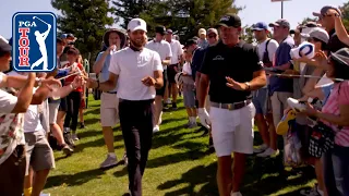 Stephen Curry and Phil Mickelson at the Safeway Open Pro-Am