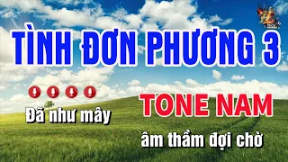 Karaoke Tình Đơn Phương 3 Tone Nam | Nhạc Sống Nguyễn Linh