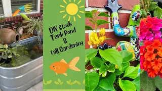 Gardening in Texas zone 9a | Patio Pond DIY | DIY stock tank pond | Planting seed, flowers, herbs