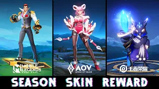 Mobile Legends vs Arena of Valor vs King of Glory : Season Skin Rewards 1-23